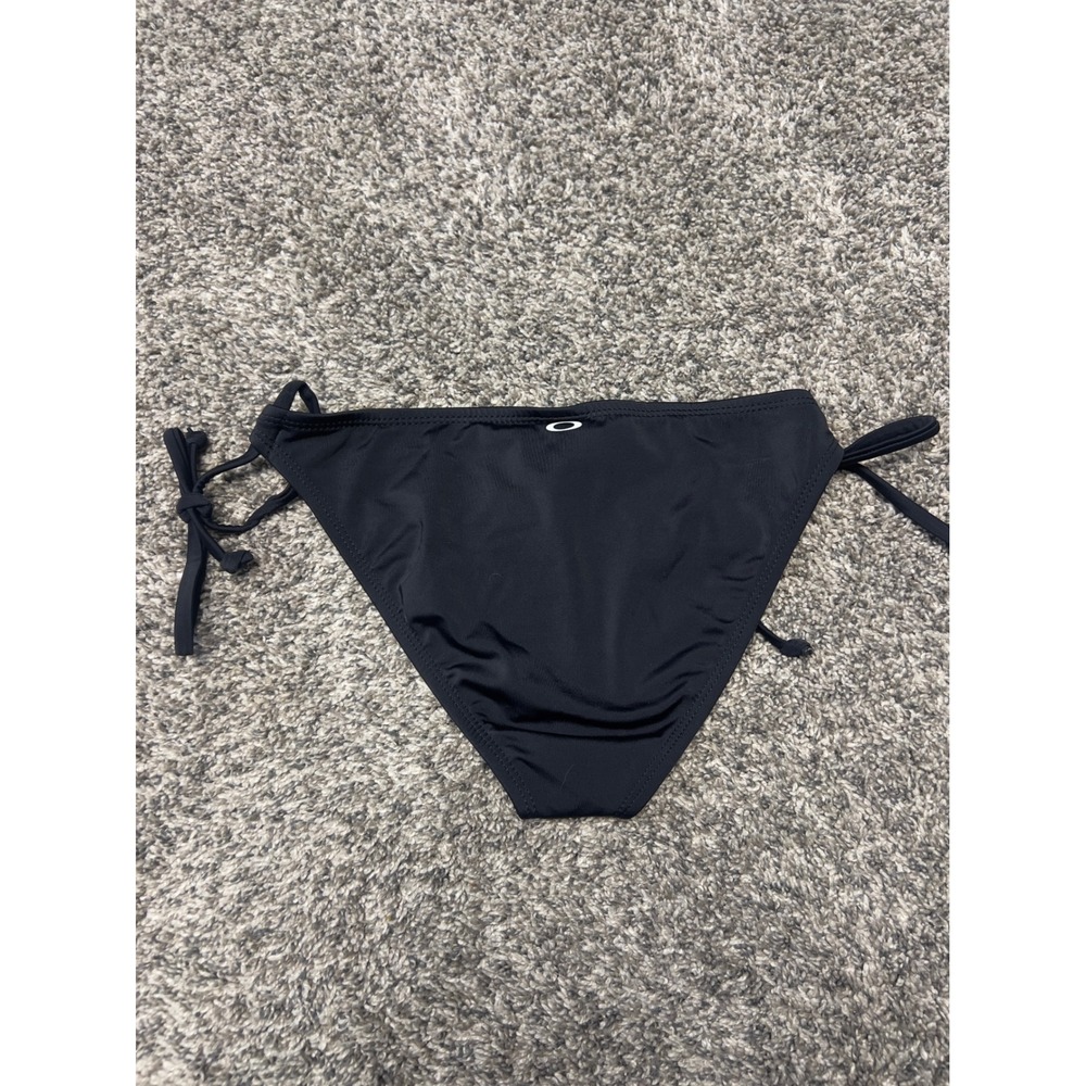 Oakley Side Tie Core Solid Bikini Bottoms Jet Black OA24346 Womens Medium NWT